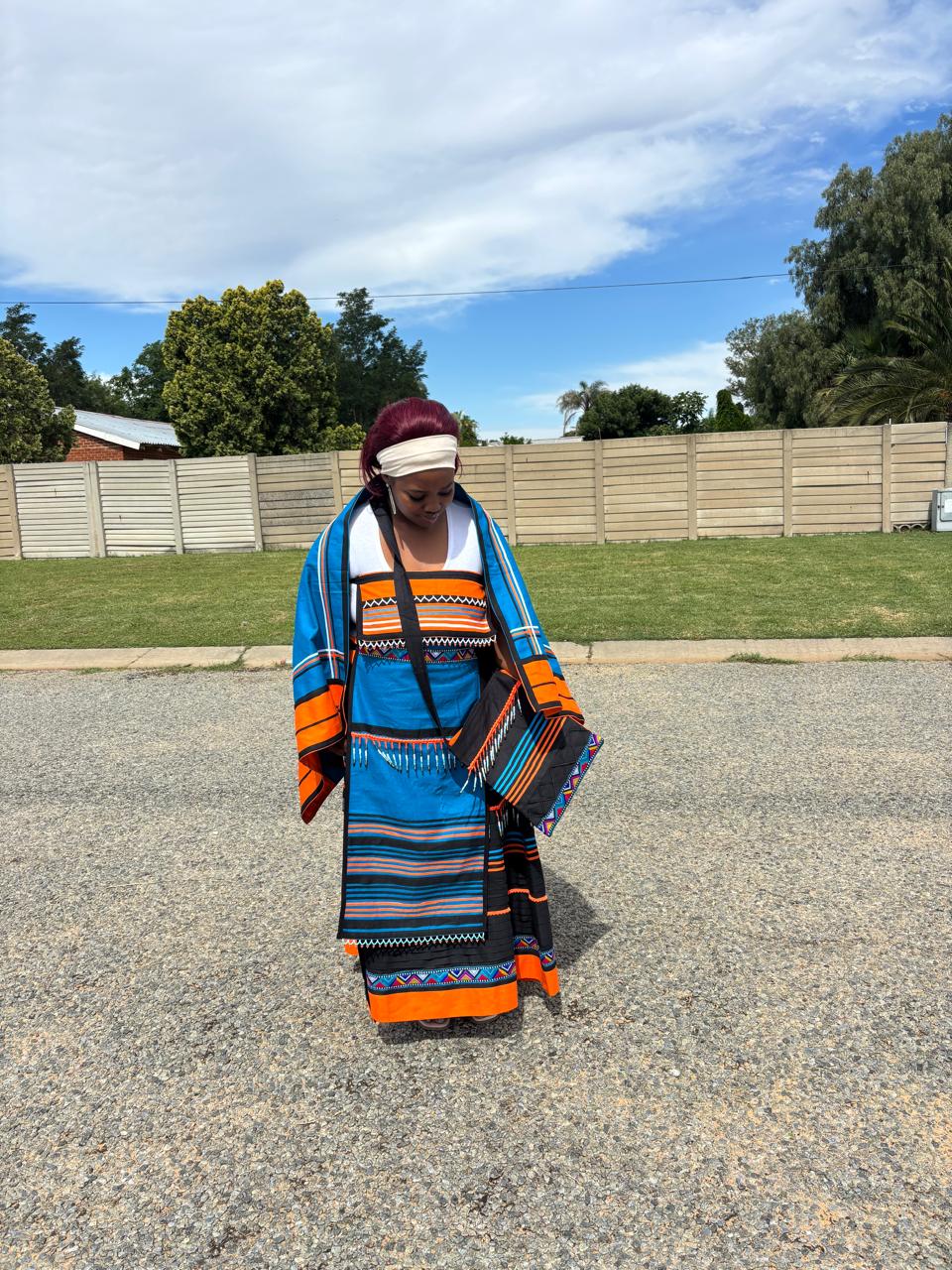 Colourful Xhosa traditional attire with beads
