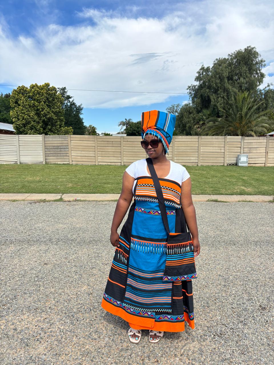 Colourful Xhosa traditional attire with beads
